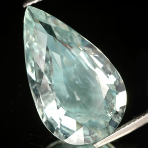 Água-marinha azul natural 9,85ct, formato de pêra, SI