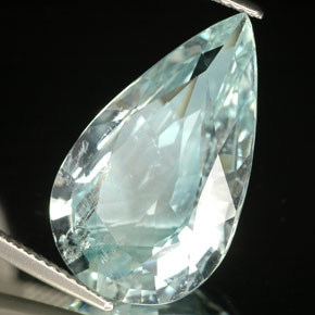 Água-marinha azul natural 9,85ct, formato de pêra, SI