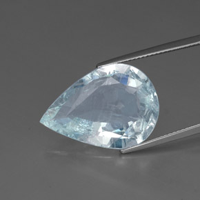 Água-marinha azul natural 14,24ct, formato de pêra, SI