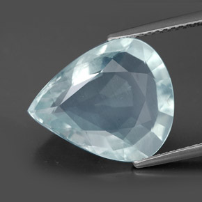 Água-marinha azul natural 6,72ct, formato de pêra, VS-SI