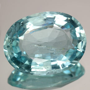 Água-marinha azul natural 15,48ct, corte oval, SI