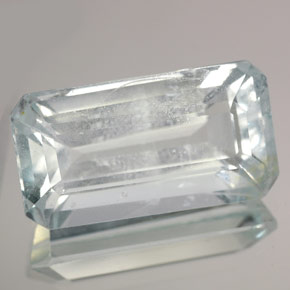 Água-marinha azul natural 12,22ct, corte esmeralda, VS-SI