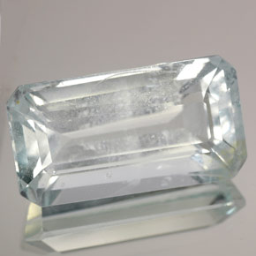 Água-marinha azul natural 12,22ct, corte esmeralda, VS-SI