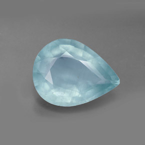 Água-marinha azul natural 4,33ct, formato de pêra, VS-SI