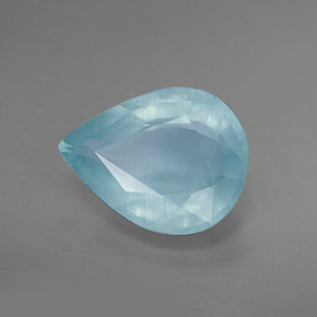 Água-marinha azul natural 4,33ct, formato de pêra, VS-SI