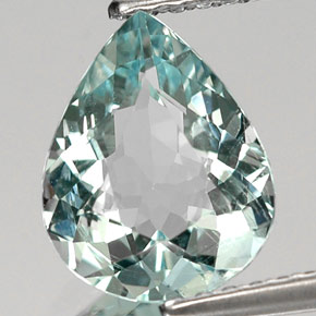 Água-marinha azul natural 1,41ct, formato de pêra, VS