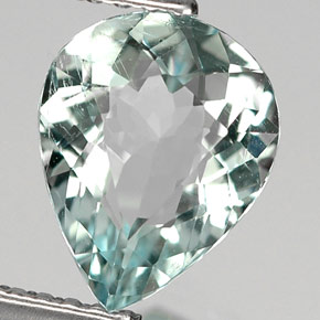 Água-marinha azul natural 1,41ct, formato de pêra, VS