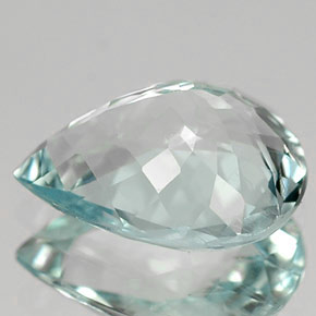 Água-marinha azul natural 1,41ct, formato de pêra, VS