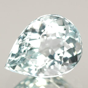 Água-marinha azul natural 0,74ct, formato de pêra, VS