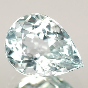 Água-marinha azul natural 0,74ct, formato de pêra, VS