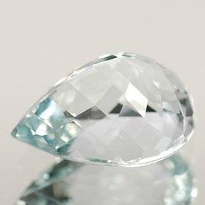 Água-marinha azul natural 0,74ct, formato de pêra, VS