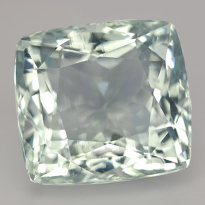Água-marinha verde natural 18,18ct, almofada cortada, IF