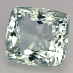 Água-marinha verde natural 18,18ct, almofada cortada, IF