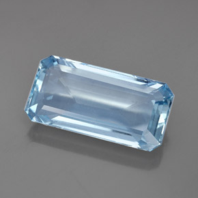 Água-marinha azul natural 36,07ct, corte esmeralda, VVS