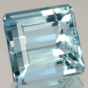 Água-marinha azul natural 15,86ct, corte esmeralda, IF