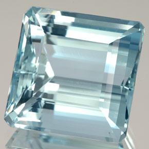 Água-marinha azul natural 15,86ct, corte esmeralda, IF
