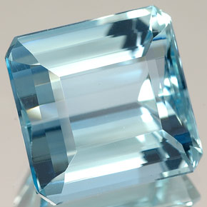 Água-marinha azul natural 10,58ct, corte esmeralda, IF