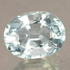 Água-marinha azul natural 1,30ct, corte oval, IF