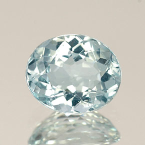 Água-marinha azul natural 0,76ct, corte oval, VS