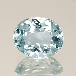 Água-marinha azul natural 0,76ct, corte oval, VS