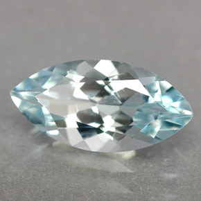 Água-marinha azul natural 1,40ct, marquise, IF