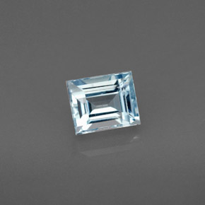 Água-marinha azul natural 0,86ct, baguete, VS
