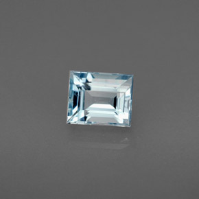 Água-marinha azul natural 0,86ct, baguete, VS
