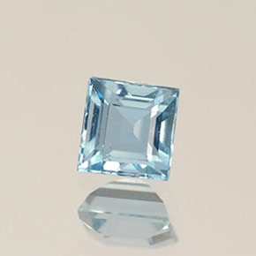 Água-marinha azul natural 0,29ct, quadrado, VVS