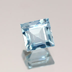 Água-marinha azul natural 0,61ct, quadrado, VS