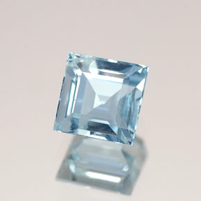 Água-marinha azul natural 0,61ct, quadrado, VS