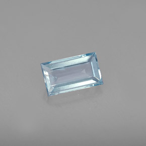 Água-marinha azul natural 0,68ct, baguete, VS