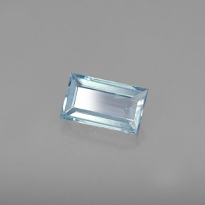 Água-marinha azul natural 0,68ct, baguete, VS