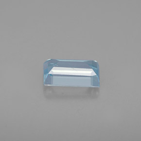 Água-marinha azul natural 0,68ct, baguete, VS