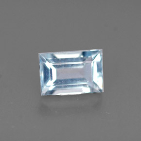 Água-marinha azul natural 0,61ct, baguete, VS
