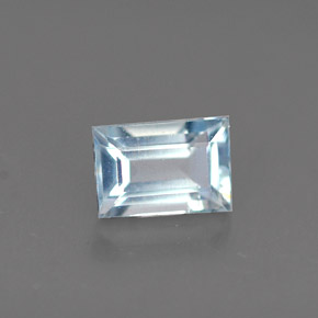 Água-marinha azul natural 0,61ct, baguete, VS