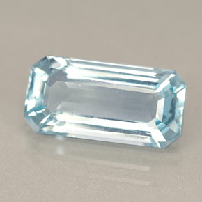 Água-marinha azul natural 5,03ct, corte esmeralda, VVS
