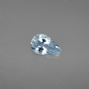 Água-marinha azul natural 0,59ct, formato de pêra, VVS