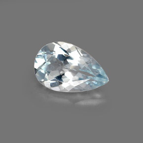 Água-marinha azul natural 0,72ct, formato de pêra, VVS-VS