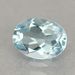 Água-marinha azul natural 1,04ct, corte oval, VVS