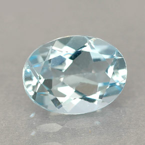 Água-marinha azul natural 1,04ct, corte oval, VVS