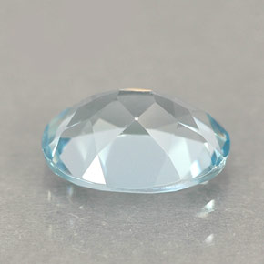 Água-marinha azul natural 1,04ct, corte oval, VVS