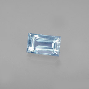 água-marinha Azul claro Natural 0.74ct, baguete, VS-SI