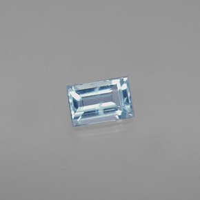 Água-marinha azul natural 0,55ct, baguete, VS