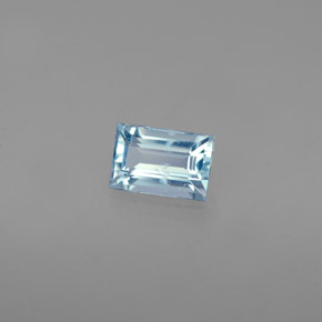 Água-marinha azul natural 0,55ct, baguete, VS