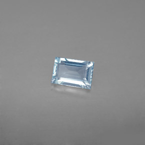 Água-marinha azul natural 0,56ct, baguete, VVS-VS