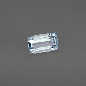 Água-marinha azul natural 0,51ct, baguete, VVS-VS