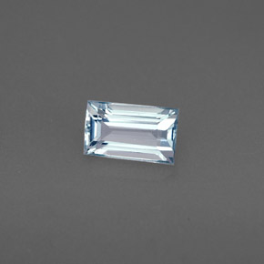 Água-marinha azul natural 0,51ct, baguete, VVS-VS