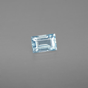 Água-marinha azul natural 0,47ct, baguete, VS