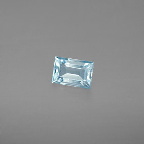 Água-marinha azul natural 0,47ct, baguete, VS