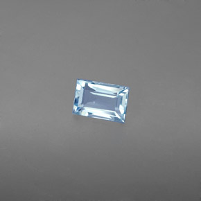 Água-marinha azul natural 0,59ct, baguete, VS